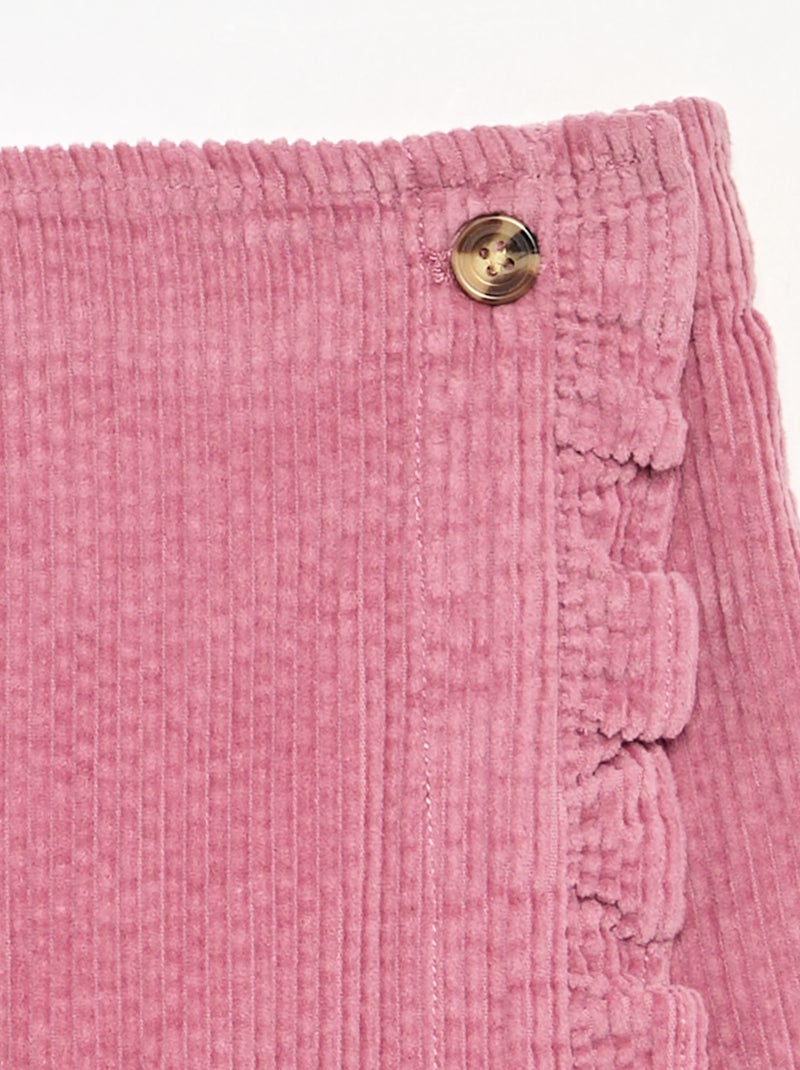 Jupe short en velours côtelé Rose - Kiabi