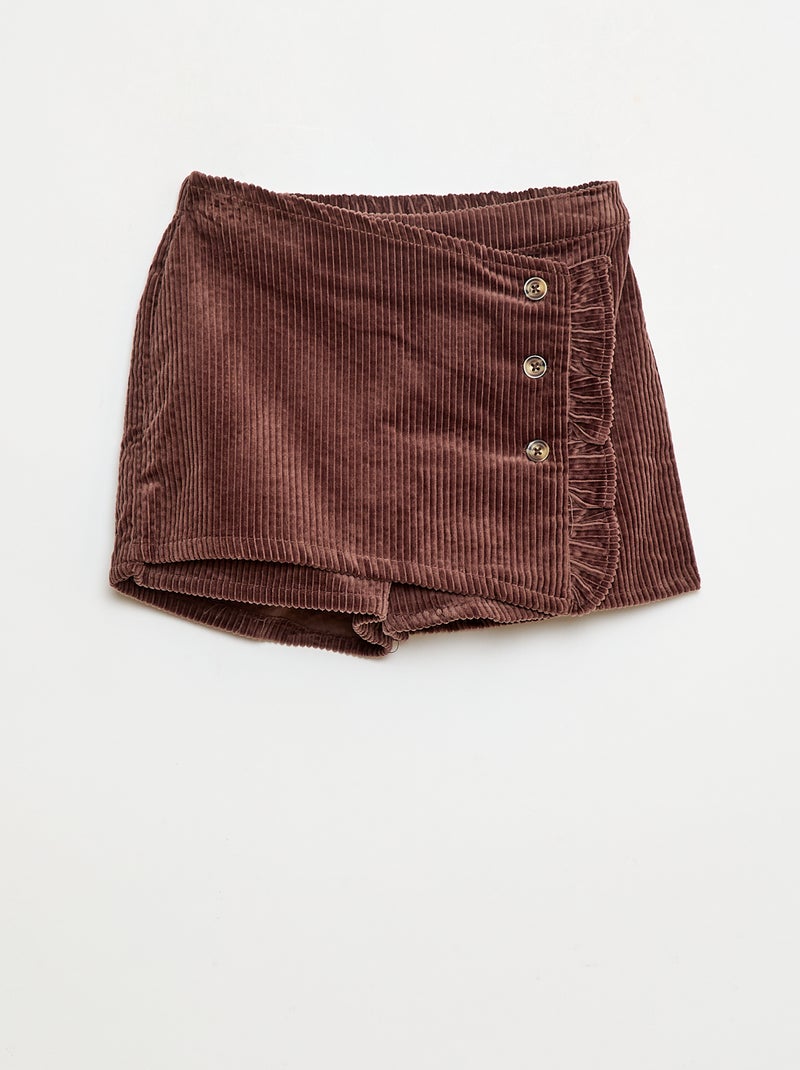 Short velours café fille (3-12A