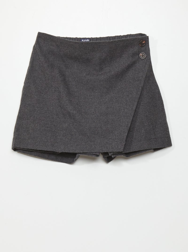 Jupe short évasée Gris - Kiabi