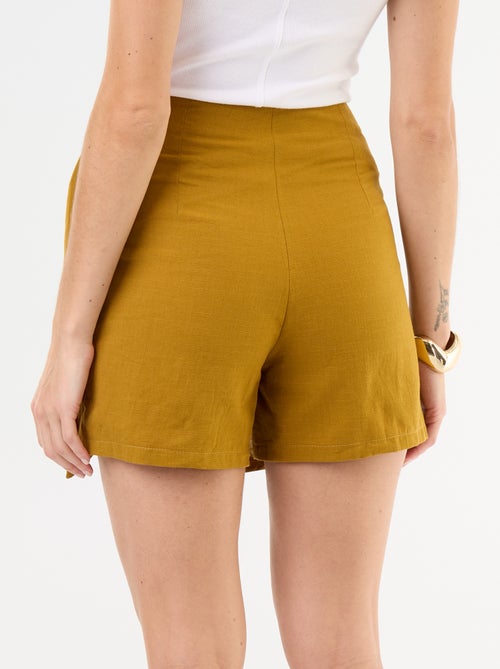 Jupe short léger avec ceinture à nouer - Kiabi