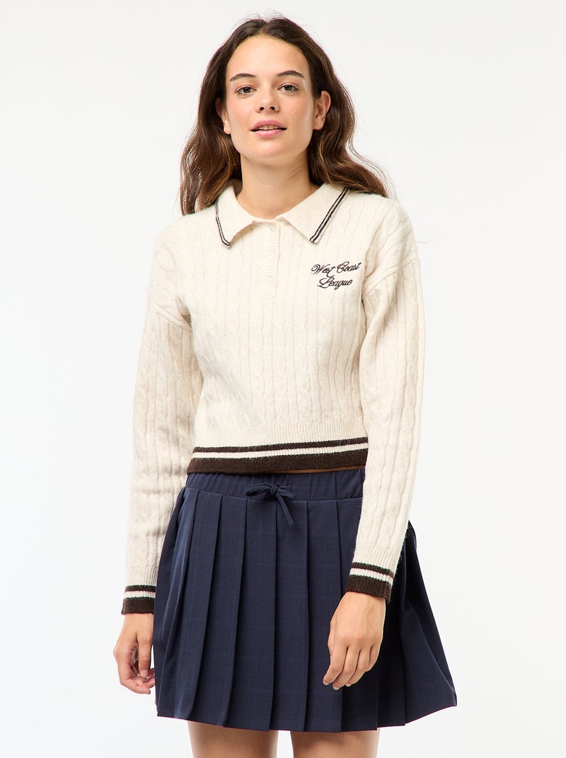 Jupe short plissée Bleu - Kiabi