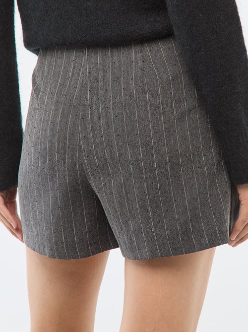 Jupe short rayée avec strass - Kiabi