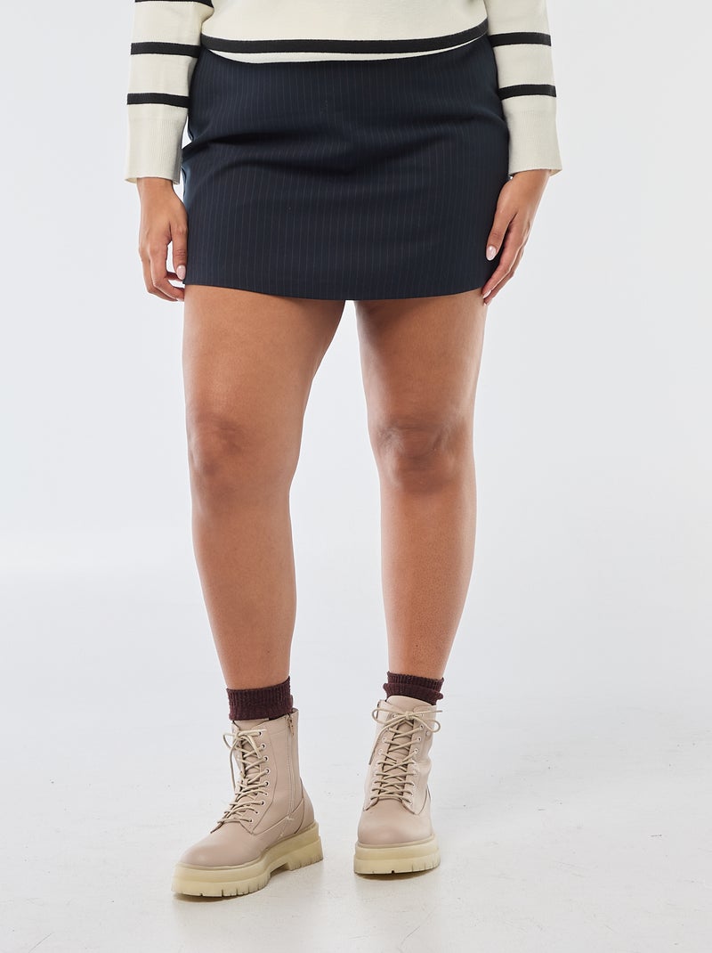 Jupe short taille haute Bleu - Kiabi