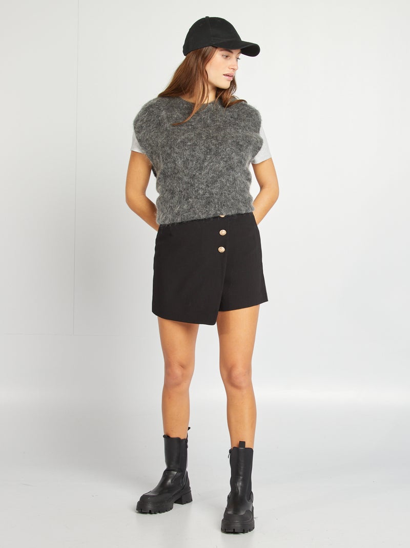 Jupe short taille standard noir - Kiabi