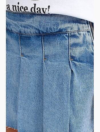 Jupe skater en denim mini, taille mi-haute dilvin