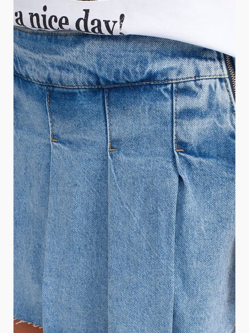 Jupe skater en denim mini, taille mi-haute dilvin - Kiabi