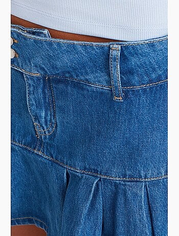 Jupe skater en denim, taille mi-haute, mini dilvin