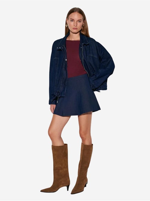 Jupe skater mini à taille haute dilvin - Kiabi