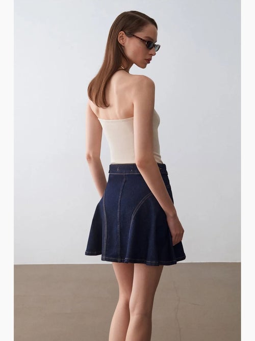 Jupe skater mini taille haute dilvin - Kiabi
