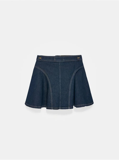 Jupe skater mini taille haute dilvin - Kiabi