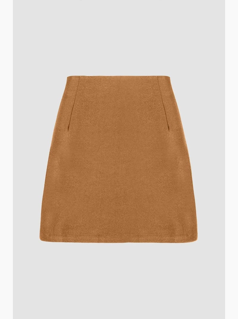 Jupe taille haute fendue sur le côté hiccup Beige naturel - Kiabi