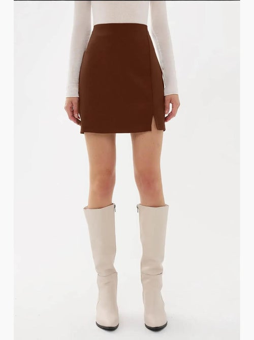 Jupe taille haute fendue sur le côté hiccup - Kiabi Jupe taille haute fendue sur le côté hiccup - Kiabi