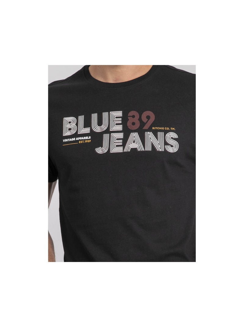 Jupilar t-shirt met ronde hals van puur katoen Zwart - Kiabi