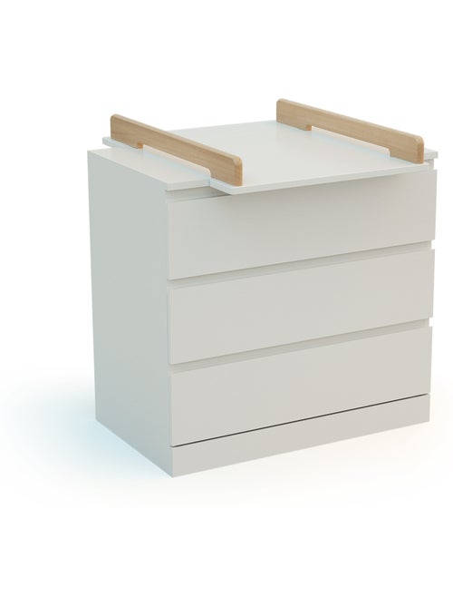 Jurababy - kira 50cm universele houten aankleedtafel voor babycommode - wit en gelakt beukenhout - Kiabi Jurababy - kira 50cm universele houten aankleedtafel voor babycommode - wit en gelakt beukenhout - Kiabi