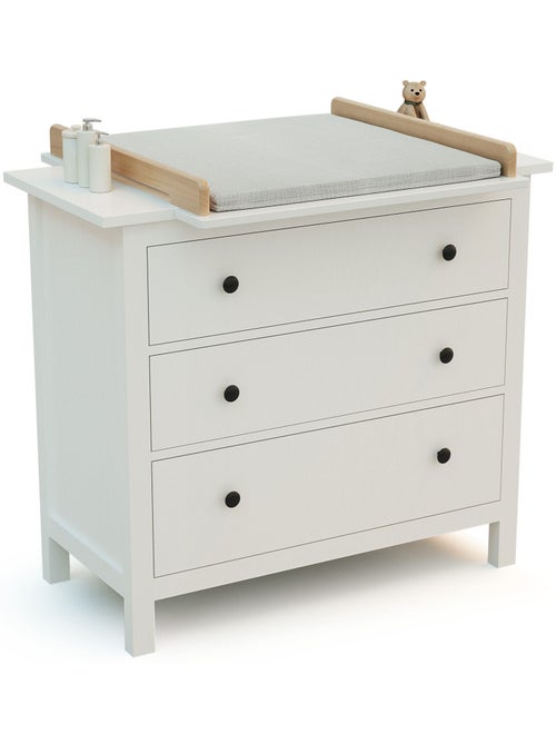 Jurababy - kira 70cm universele houten aankleedtafel voor babycommode - wit en gelakt beukenhout - Kiabi Jurababy - kira 70cm universele houten aankleedtafel voor babycommode - wit en gelakt beukenhout - Kiabi