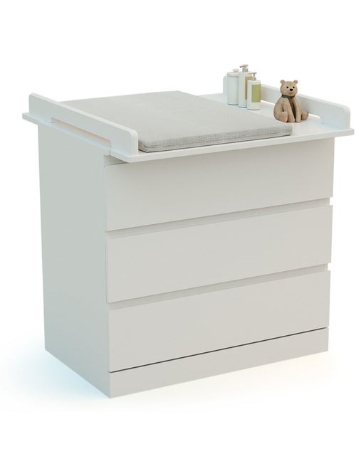 Jurababy - kira 70cm universele houten aankleedtafel voor babycommode - wit - Kiabi Jurababy - kira 70cm universele houten aankleedtafel voor babycommode - wit - Kiabi