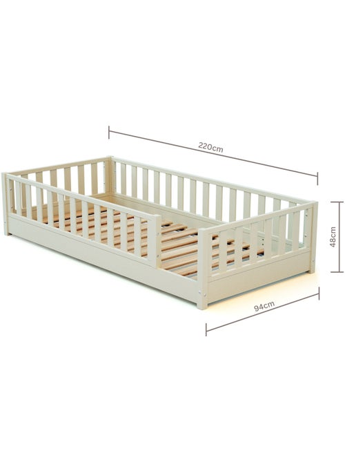 Jurababy - lit au sol enfant en bois sonho - 90x190 - Kiabi Jurababy - lit au sol enfant en bois sonho - 90x190 - Kiabi