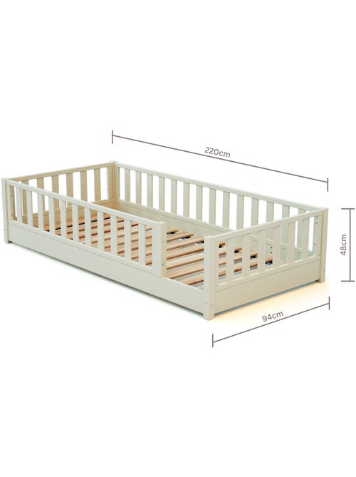 Jurababy - lit au sol enfant en bois sonho avec matelas - 90x190 - Kiabi Jurababy - lit au sol enfant en bois sonho avec matelas - 90x190 - Kiabi