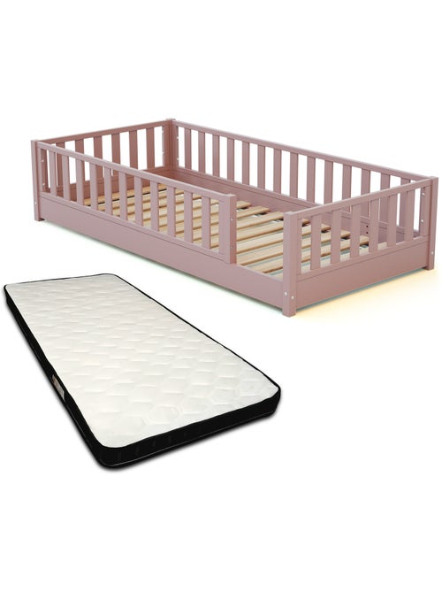 Jurababy - lit au sol enfant en bois sonho avec matelas - 90x190 - Kiabi Jurababy - lit au sol enfant en bois sonho avec matelas - 90x190 - Kiabi