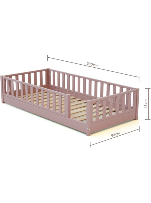 Jurababy - lit au sol enfant en bois sonho avec matelas - 90x190 - Kiabi Jurababy - lit au sol enfant en bois sonho avec matelas - 90x190 - Kiabi