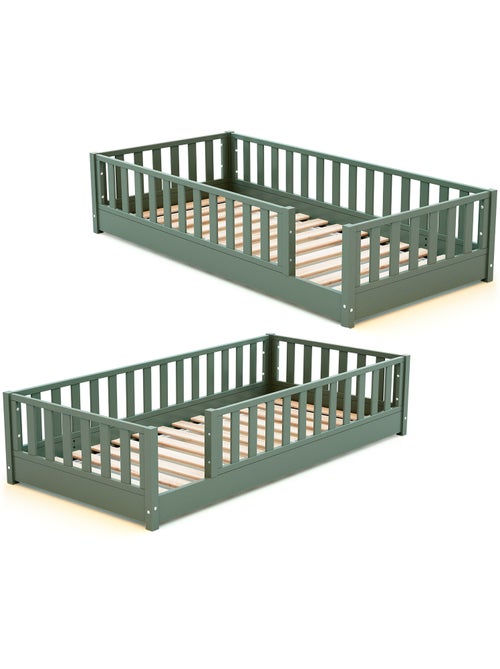 Jurababy - lit au sol enfant en bois sonho avec matelas - 90x190 - Kiabi Jurababy - lit au sol enfant en bois sonho avec matelas - 90x190 - Kiabi