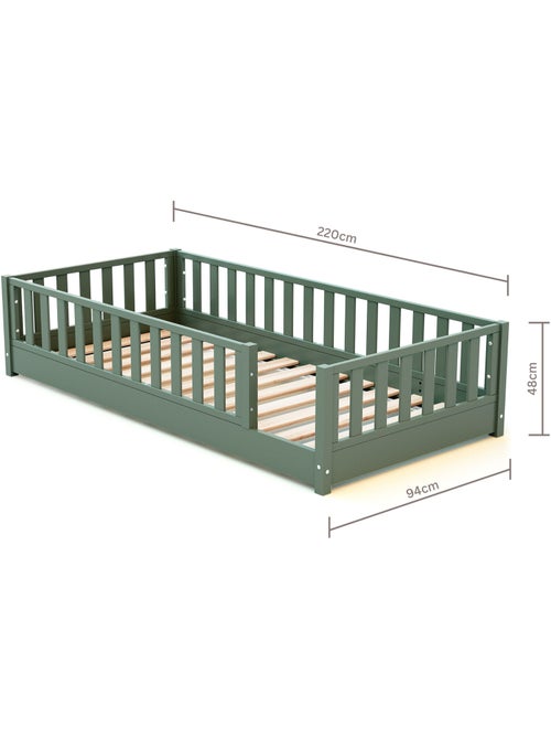 Jurababy - lit au sol enfant en bois sonho avec matelas - 90x190 - Kiabi Jurababy - lit au sol enfant en bois sonho avec matelas - 90x190 - Kiabi