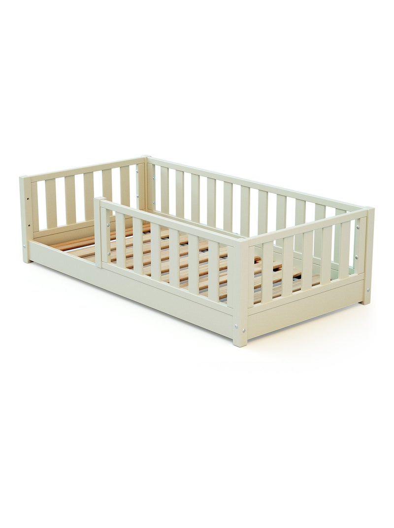Jurababy - lit enfant au sol en bois sonho mini - 70x140 Blanc - Kiabi