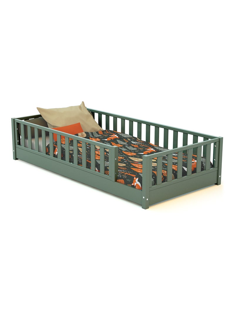 Jurababy - sonho kinderbed vloerbed - 90x190 - saliegroen Groen - Kiabi