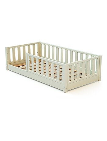Jurababy - sonho mini kinderbed vloerbed van hout - 70x140 - poederroze