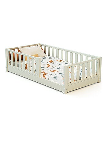 Jurababy - sonho mini kinderbed vloerbed van hout - 70x140 - poederroze