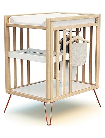 Jurababy - table à langer 2 étagères only en bois 76 x 56 x 94 cm