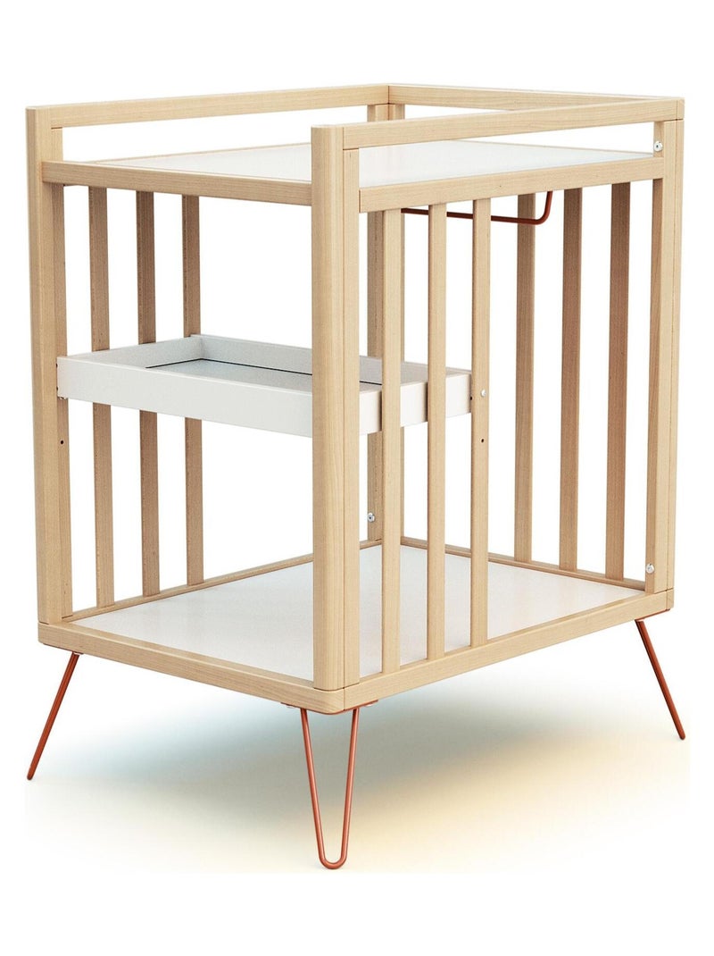 Jurababy - table à langer 2 étagères only en bois 76 x 56 x 94 cm Marron - Kiabi