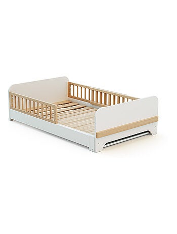 Jurababy - uitschuifbaar houten kinderbed 80x140-165-190 carrousel - wit