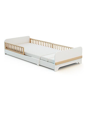 Jurababy - uitschuifbaar houten kinderbed 80x140-165-190 carrousel - wit