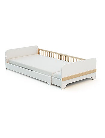 Jurababy - uitschuifbaar houten kinderbed 80x140-165-190 carrousel - wit