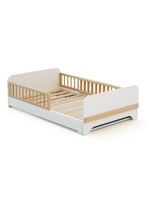 Jurababy - uitschuifbaar houten kinderbed 80x140-165-190 carrousel - wit - Kiabi