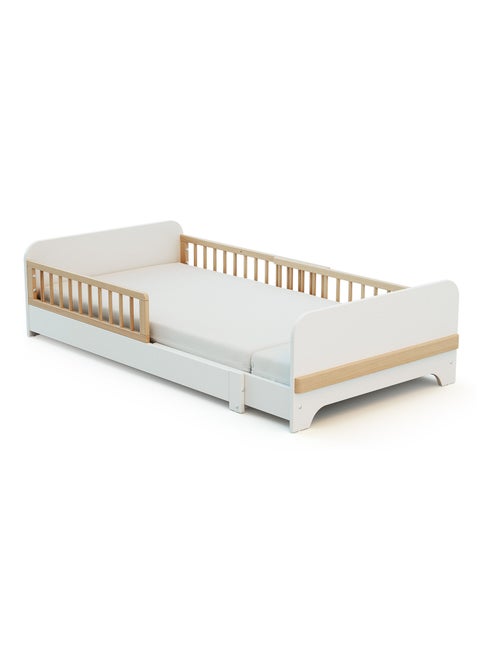 Jurababy - uitschuifbaar houten kinderbed 80x140-165-190 carrousel - wit - Kiabi
