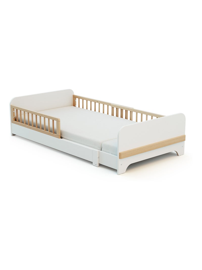 Jurababy - uitschuifbaar houten kinderbed 80x140-165-190 carrousel - wit Wit - Kiabi