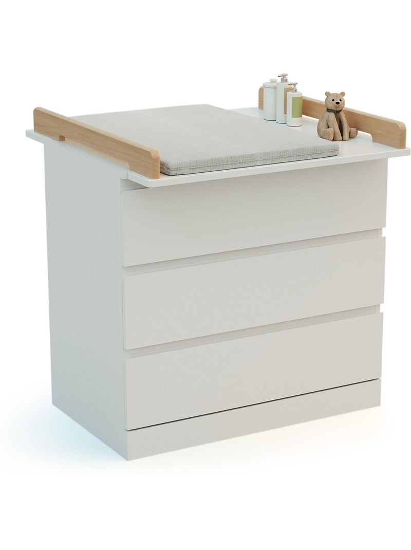 Jurababy -plan à langer universel 70 cm kira pour commode bébé Beige/Blanc - Kiabi