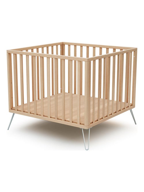 Jurababy houten kinderbox only in hout beuken en in staal 100 x 100 cm - Kiabi Jurababy houten kinderbox only in hout beuken en in staal 100 x 100 cm - Kiabi