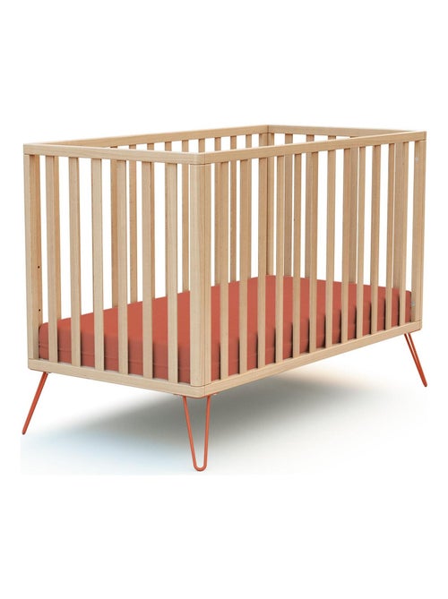 Jurababy kinderbed only in hout beuken en terracotta 60 x 120 cm - Kiabi