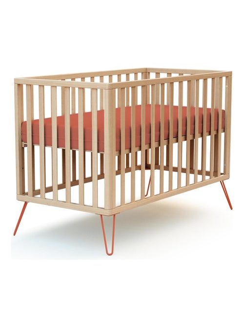 Jurababy kinderbed only in hout beuken en terracotta 60 x 120 cm - Kiabi