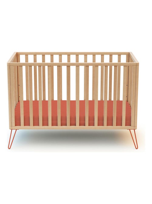 Jurababy kinderbed only in hout beuken en terracotta 60 x 120 cm - Kiabi