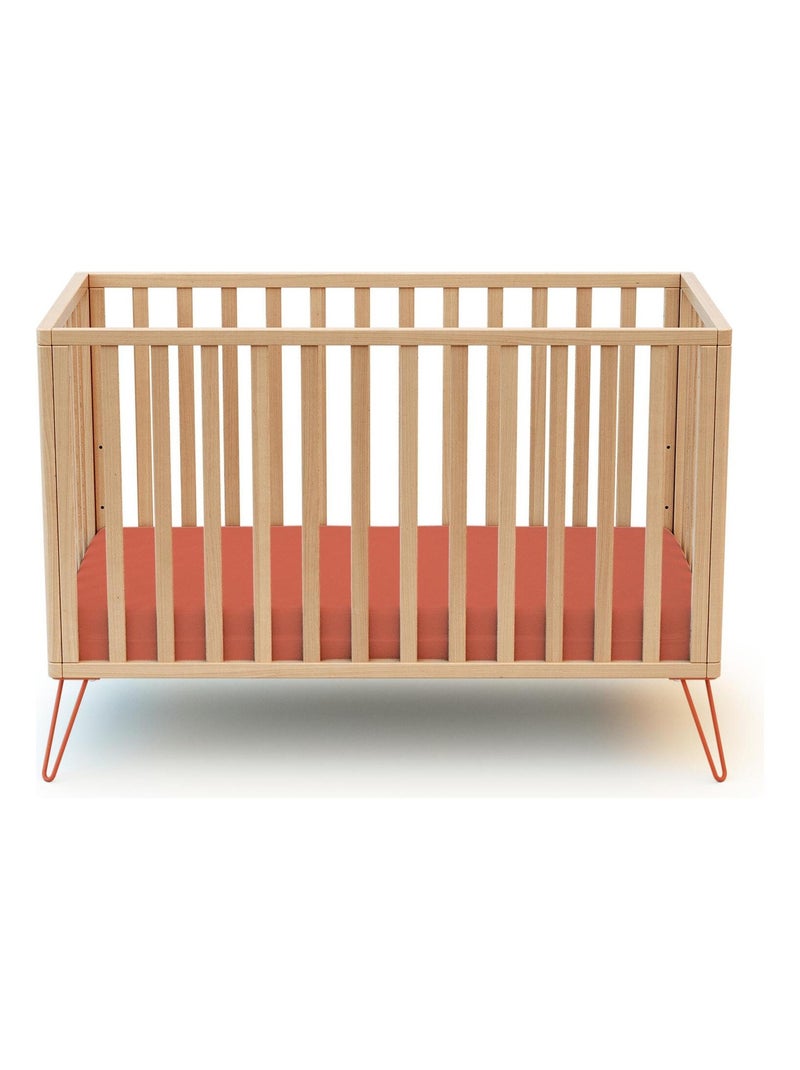 Jurababy kinderbed only in hout beuken en terracotta 60 x 120 cm Bruin - Kiabi