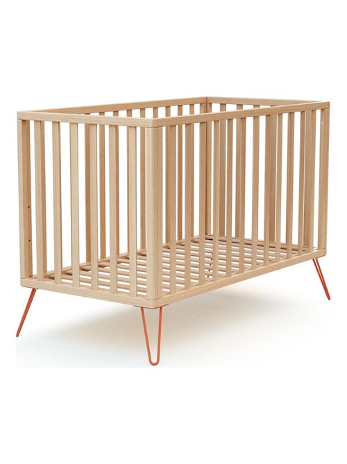Jurababy kinderbed only in hout beuken en terracotta 60 x 120 cm - Kiabi