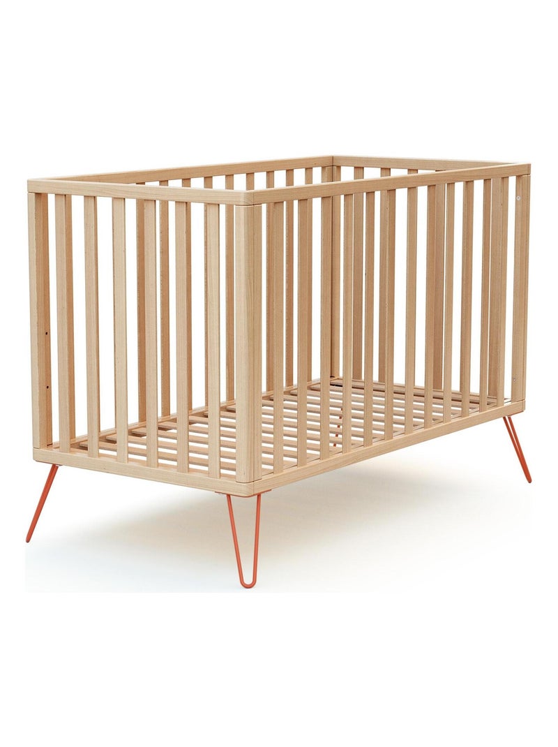 Jurababy kinderbed only in hout beuken en terracotta 60 x 120 cm Bruin - Kiabi