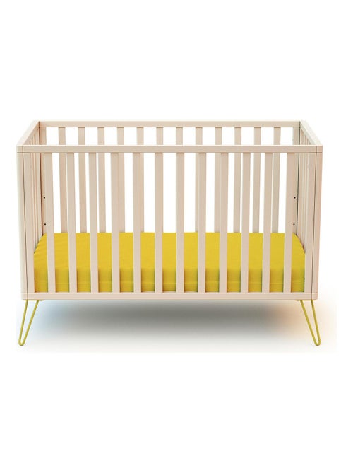 Jurababy kinderbed only in hout wit en geel 60 x 120 cm - Kiabi