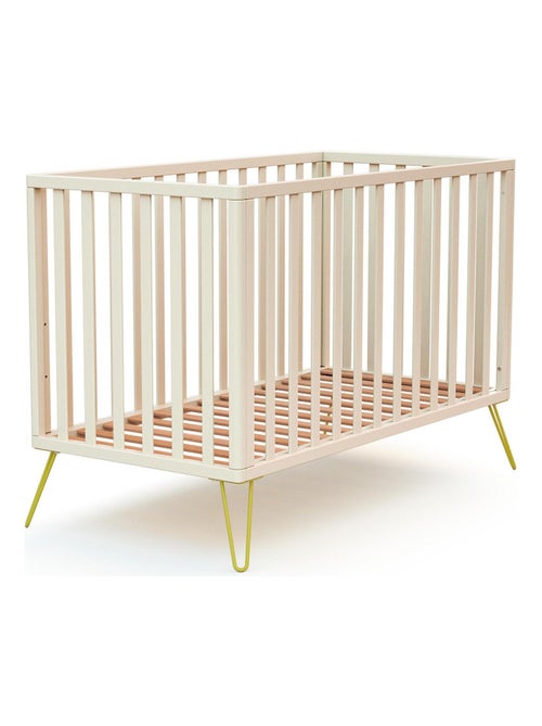 Jurababy kinderbed only in hout wit en geel 60 x 120 cm - Kiabi