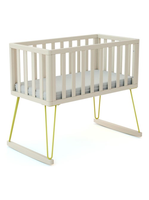 Jurababy schommelwieg only in hout wit en geel 40 x 80 cm - Kiabi