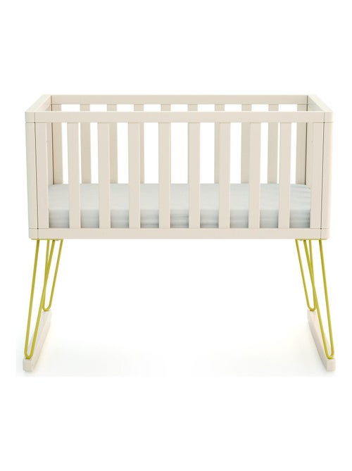 Jurababy schommelwieg only in hout wit en geel 40 x 80 cm - Kiabi